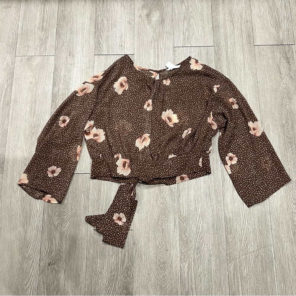 H&M Brown Floral Women's Blouse